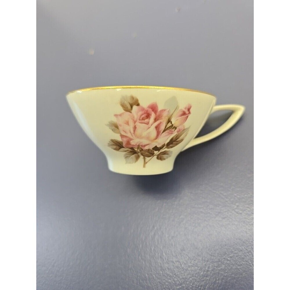 Vintage RC Nippon Toki Kaisha Pink Rose Floral Pattern Tea/Coffee Cup